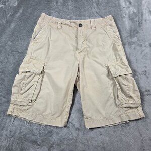 Vintage American Eagle Shorts Mens 32 Beige Cargo Utility Paratrooper Worn Y2K